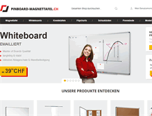 Tablet Screenshot of pinboard-magnettafel.ch